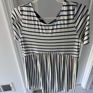 NWT Maternity Top - Steel Blue and White stripes